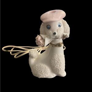 Charming Pink and White Poodle Figurine